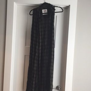 Green and Black Plaid Vest/dress